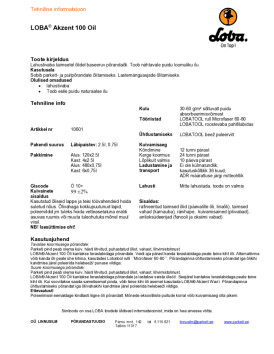 Tehniline info Akzent 100 Oil