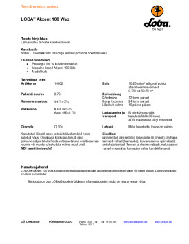 Tehniline info Akzent 100 Wax