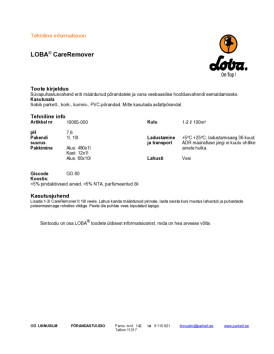 Tehniline info CareRemover