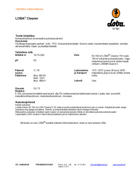 Tehniline info Cleaner