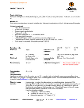 Tehniline info DeckOil