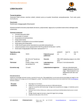 Tehniline info DeckOil (värvitu)