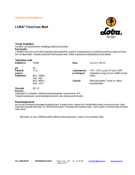 Tehniline info FloorCare Matt