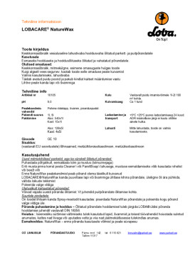 Tehniline info NatureWax