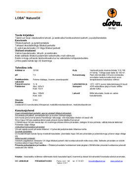 Tehniline info NatuteOil