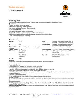 Tehniline info NatuteOil