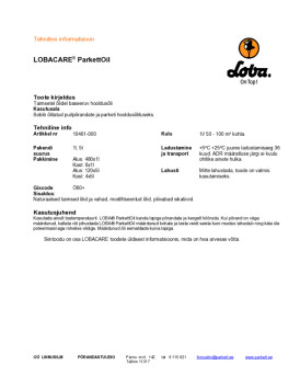 Tehniline info ParkettOil