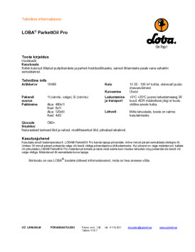 Tehniline info ParkettOil Pro