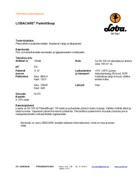 Tehniline info ParkettSoap