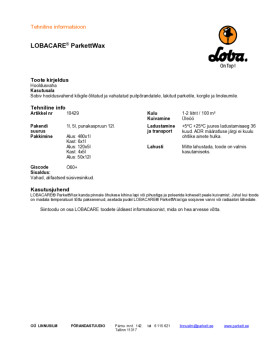 Tehniline info ParkettWax