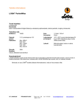 Tehniline info ParkettWax