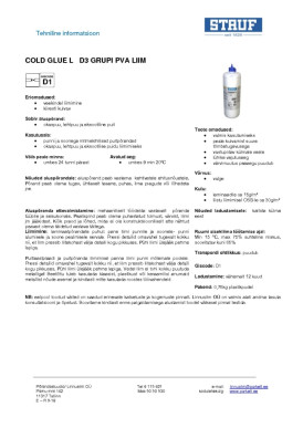 Tehniline info Stauf Cold Glue