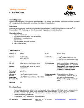 Tehniline info Pretone