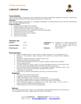 Tehniline info Whitener