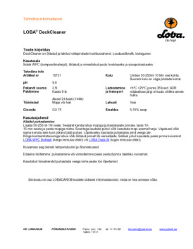 Tehniline info DeckCleaner
