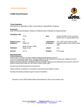 Tehniline info DeckCleaner